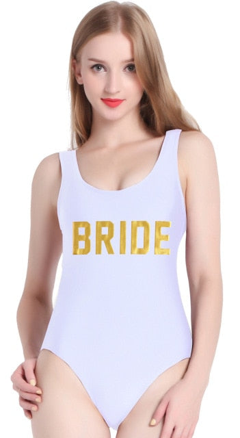 Bride in All Caps Monokini