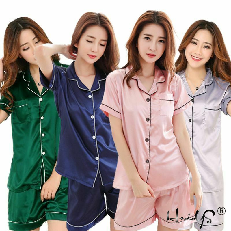 Satin Glam Pajama Short Set
